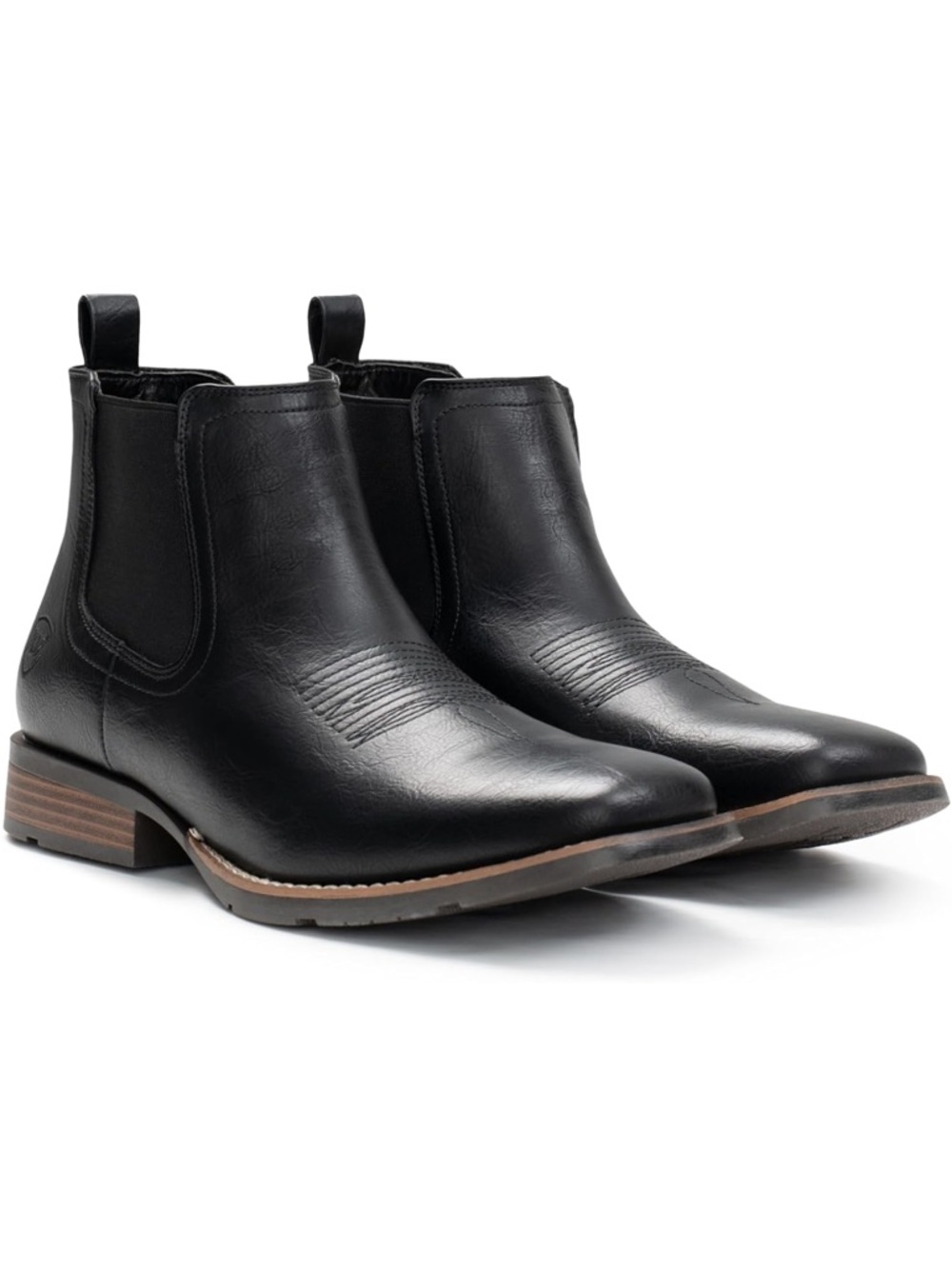 IUV Cowboy Boots Men Ankle Boots Western Boot Casual Dress Slip On Sz 10 Black